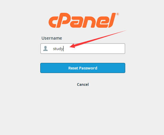 cpanel重置密码界面